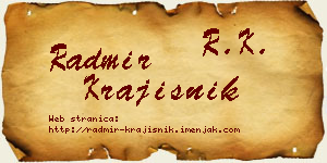 Radmir Krajišnik vizit kartica